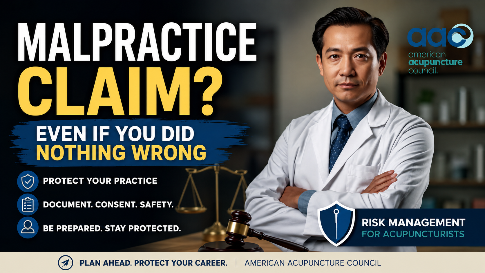 Acupuncturist discussing malpractice claim risk management